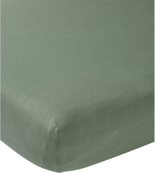 Meyco katoenen jersey hoeslaken wieg 50x90 cm forest green