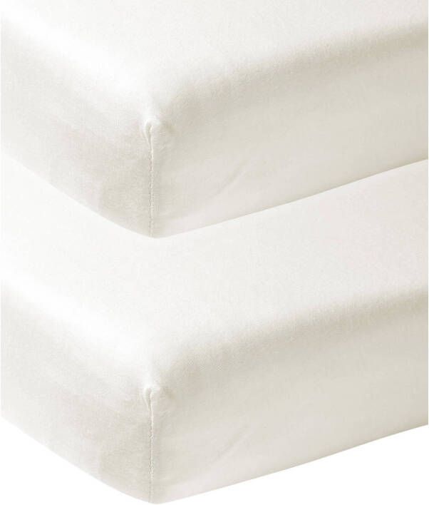 Meyco katoenen jersey wieg hoeslaken set van 2 50x90 offwhite