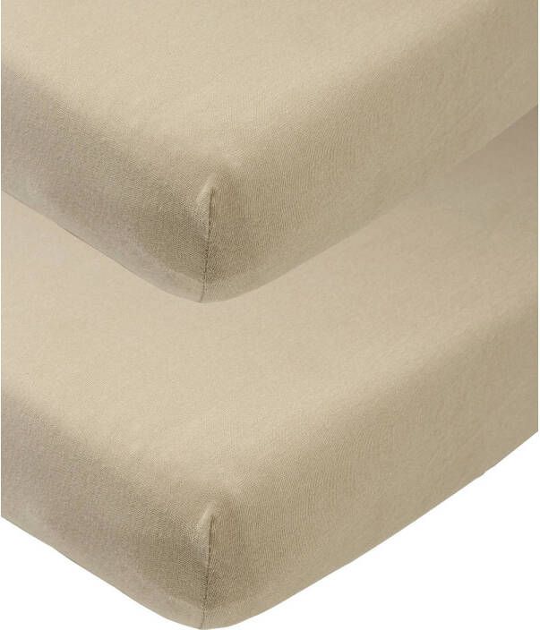 Meyco katoenen junior hoeslaken set van 2 70x140 150 cm taupe