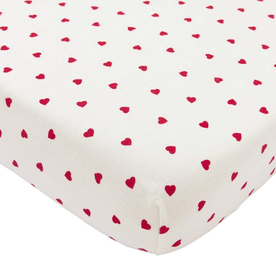 Meyco hoeslaken co-sleeper Sweet Heart rood wit