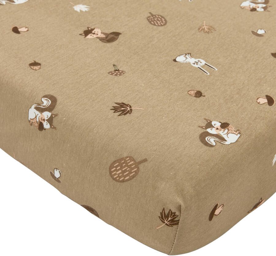 Meyco hoeslaken co-sleeper Forest Animals beige
