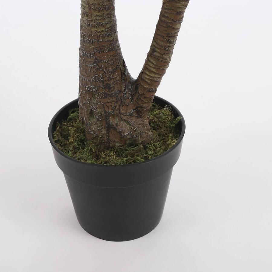 Merkloos Groene Yucca kunstplanten 120 cm met zwarte pot Kunstplanten - Foto 2
