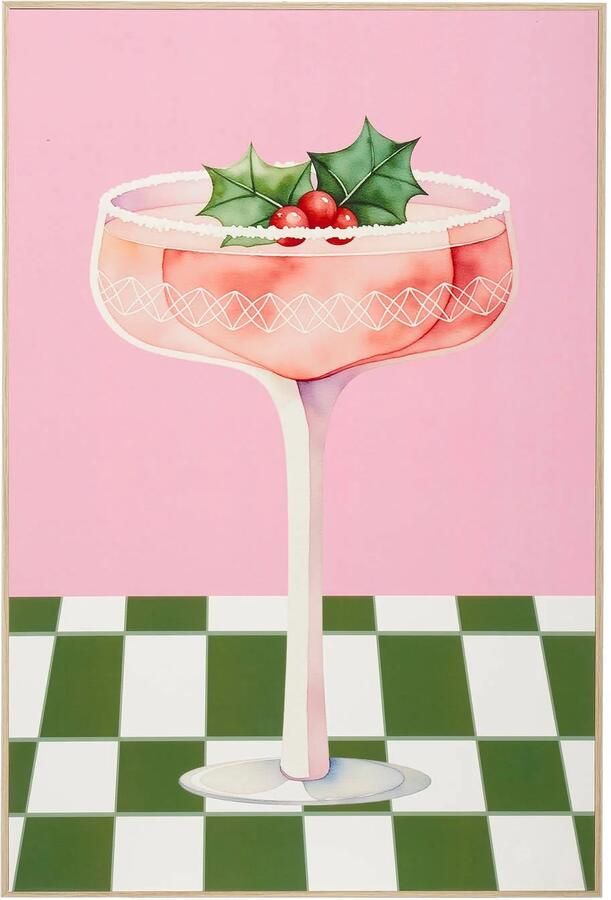 Mica Decorations schilderij cocktail glas (41x61 cm)