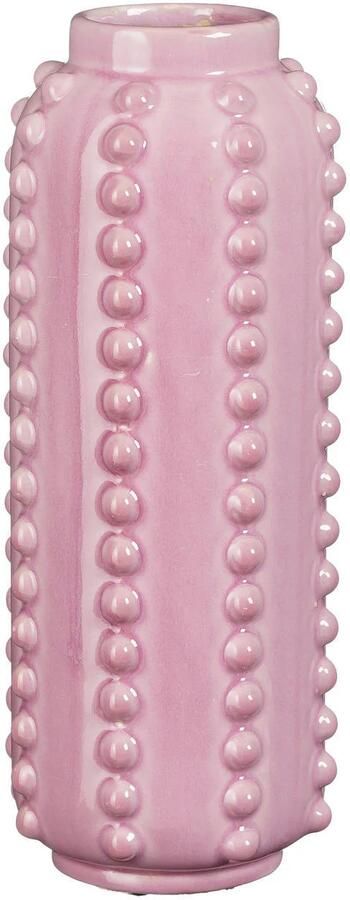 Mica Decorations Bloemenvaas boaz gebobbeld roze 30 x 11 cm Vazen