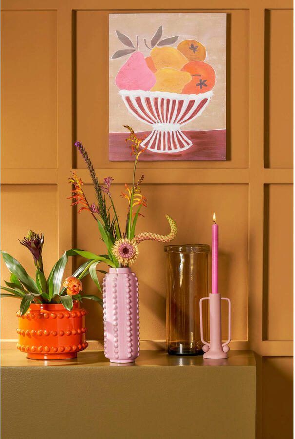 Mica Decorations Bloemenvaas boaz gebobbeld roze 30 x 11 cm Vazen - Foto 3