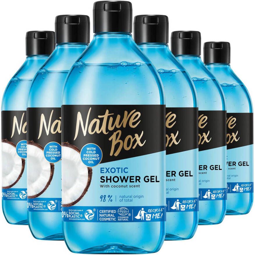 Nature Box Coconut Moisture & Freshness douchegel 6 x 385 ml voordeelverpakking