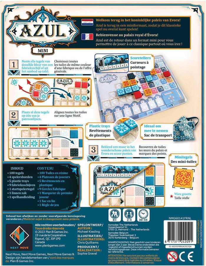 Next Move Games Azul mini Nederlandstalig Bordspel - Foto 3