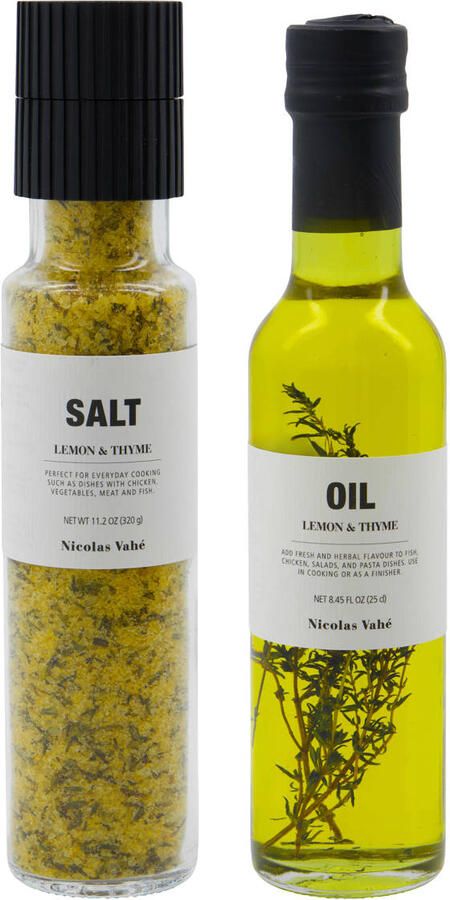 Nicolas Vahé geschenkset zout & olie citroen (330 g 25 cl)