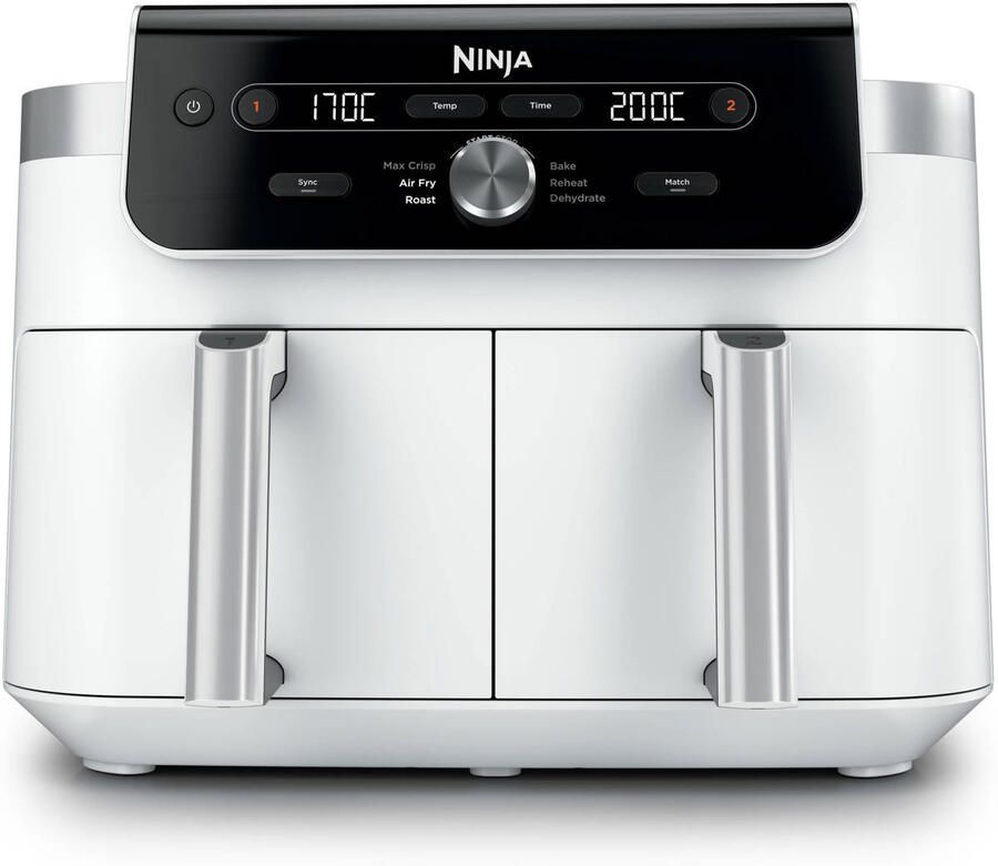 Ninja DualZone XL 9 5 liter Airfryer met 2 lades Wit DZ901EUWH