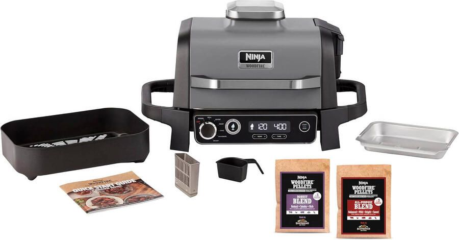 Ninja Woodfire 7-in-1 Elektrische BBQ Grill Smoker & Airfryer Tafelmodel Barbecue Geschikt voor Balkon OG701EU - Foto 5