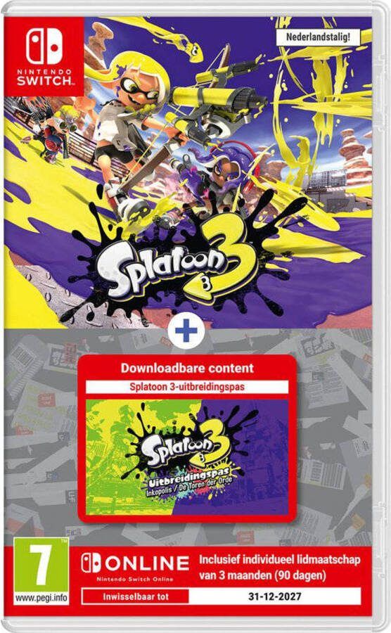 Nintendo Splatoon 3 Bundel Inkopolis De Toren der Orde DLC Uitbreidingspas en Switch Online 3 maanden ( Switch)
