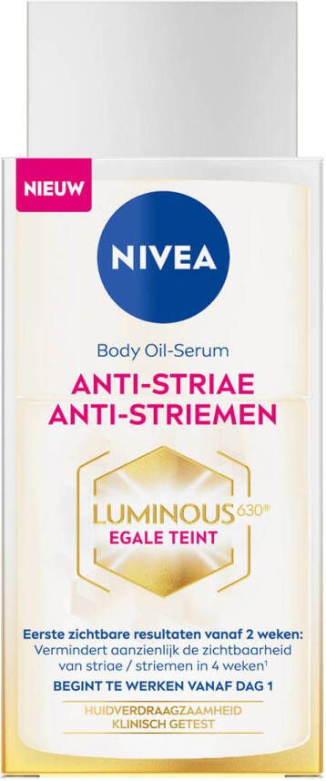 NIVEA Luminous630 Anti-Striae Lichaams Body Olie Serum voor Striemen en Hydratatie Body Oil Huidolie voor alle Huidtypes 100ml