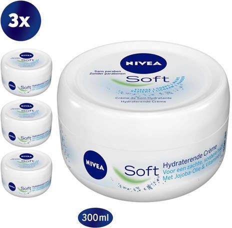 NIVEA Crème Soft Pot bodycrème -3x 300 ml voordeelverpakking
