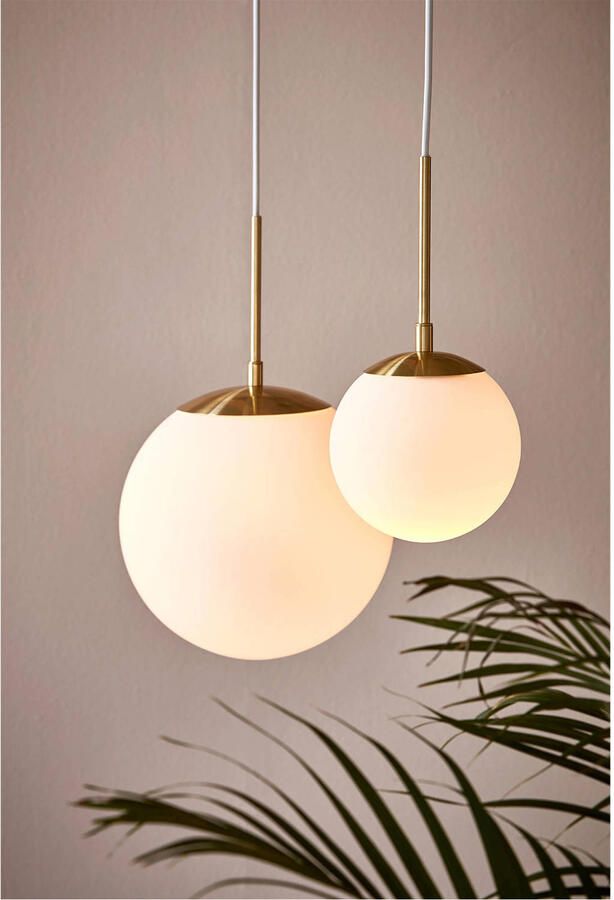 Nordlux Hanglamp Grant Hanglamp met de mond geblazen glas messing stijl - Foto 3