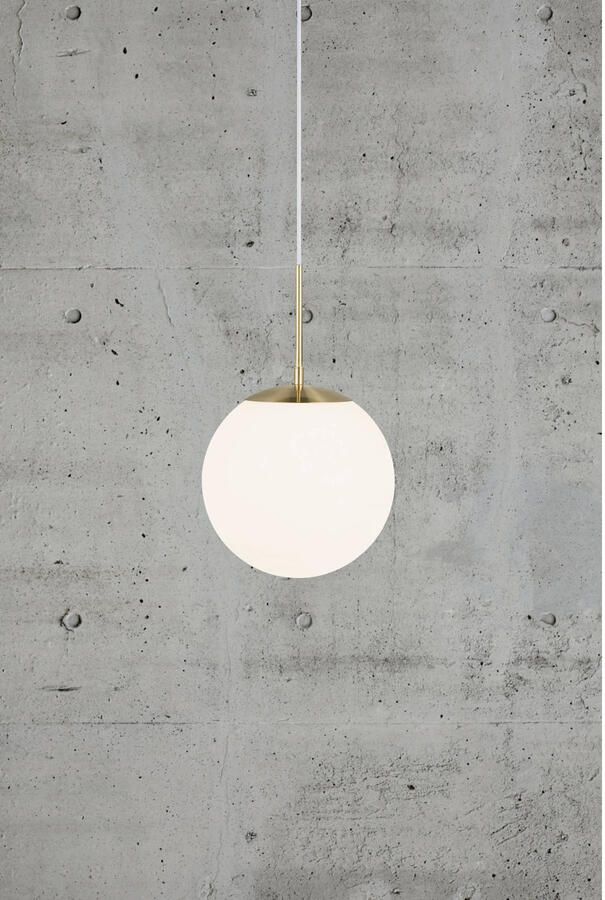 Nordlux Hanglamp Grant Hanglamp met de mond geblazen glas messing stijl - Foto 4