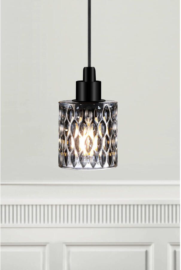 Nordlux Hanglamp Hollywood Zwart Gerookt Glas ⌀11cm E27 - Foto 3