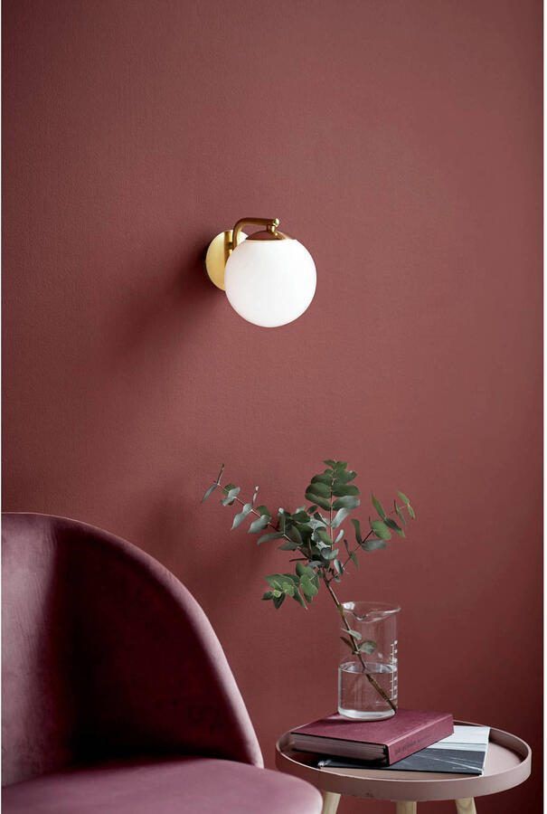 Nordlux Grant wandlamp bol kap Ø14 5 cm E14 messing met wit - Foto 2