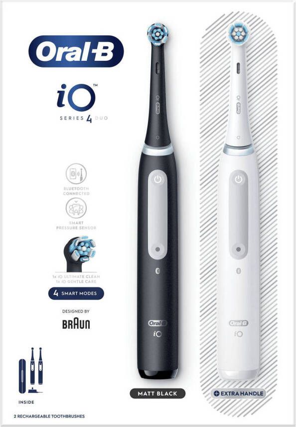 Oral-B IO 4 2 elektrische tandenborstels Zwart + Wit