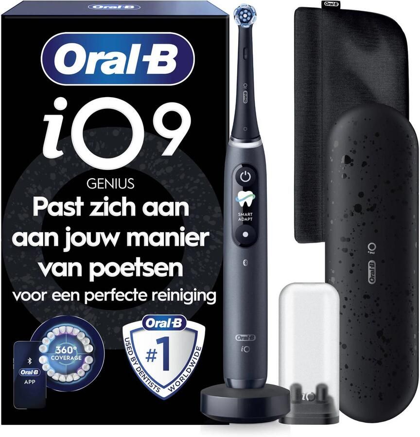 Oral-B iO 9 elektrische tandenborstel zwart 1 opzetborstel oplaadreisetui cadeau-editie