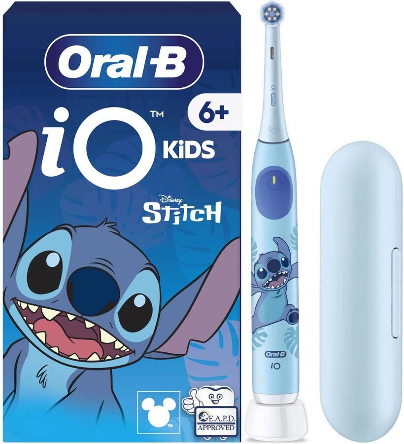 Oral-B iO Kids Disney Stitch elektrische tandenborstel + 1 opzetborstel + 1 reisetui