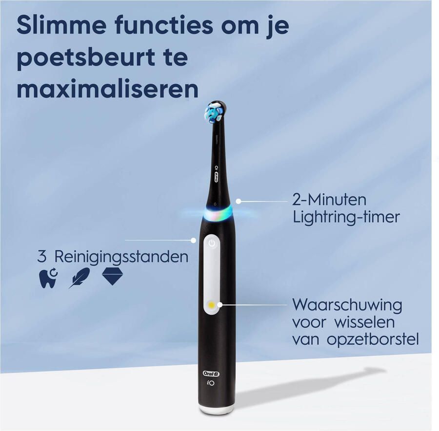 Oral-B iO 3-pack 2 stuks zwarte en blauwe elektrische tandenborstels 2 opzetborstels 1 reisetui