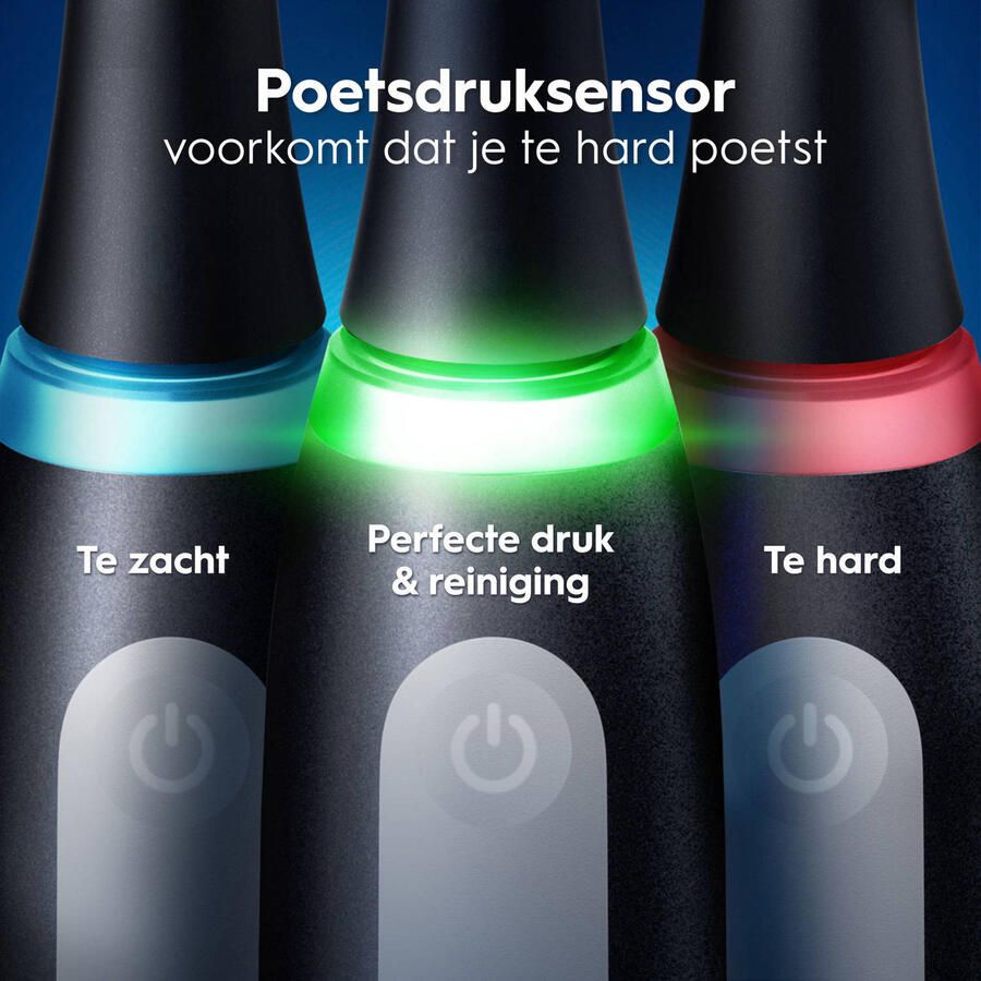 Oral-B iO 3-pack 2 stuks zwarte en blauwe elektrische tandenborstels 2 opzetborstels 1 reisetui - Foto 4