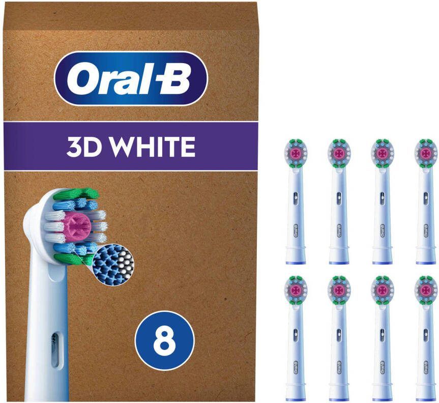 Oral-B 3D White opzetborstels wit 8 stuks