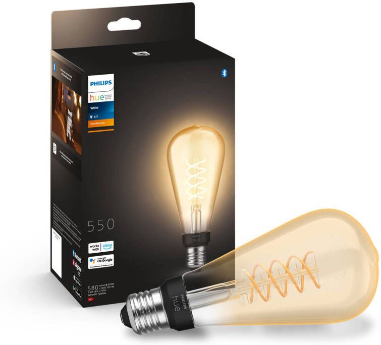 Philips Hue filament edisonlamp ST72 warmwit licht 1-pack E27 W…