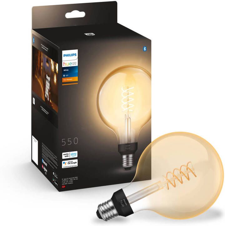 Philips Hue filament globelamp G125 warmwit licht 1-pack E27 - Foto 4
