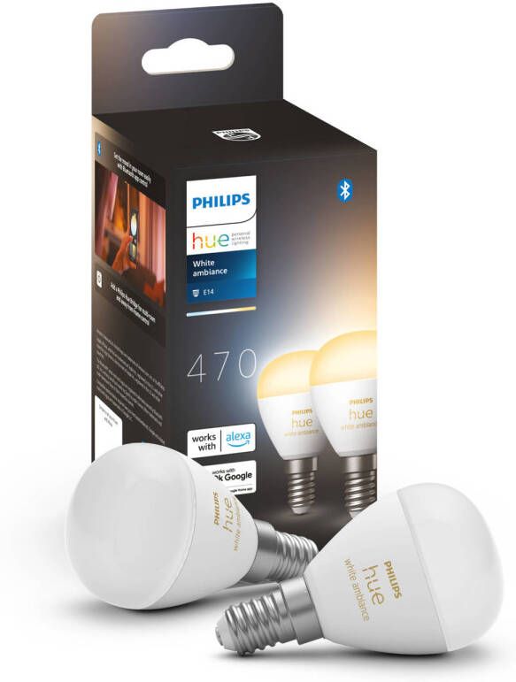 Philips Hue kogellamp warm- tot koelwit licht 2-pack E14 - Foto 5