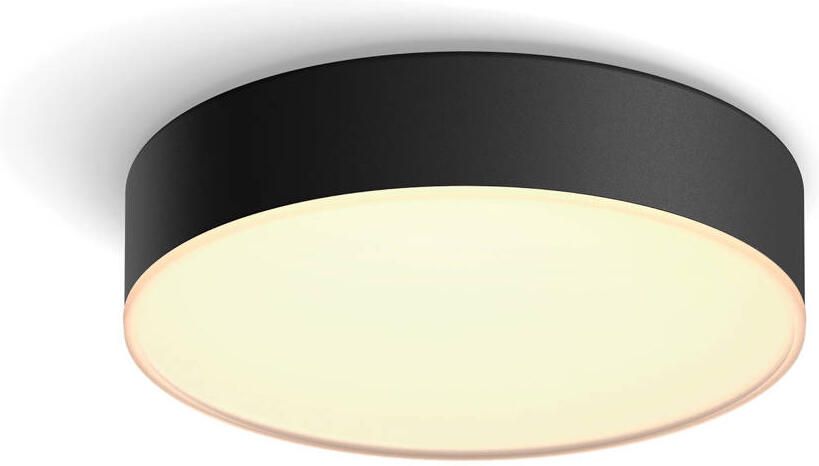 Philips Hue Enrave plafondlamp warm tot koelwit licht zwart 26cm 1 dimmer switch - Foto 4