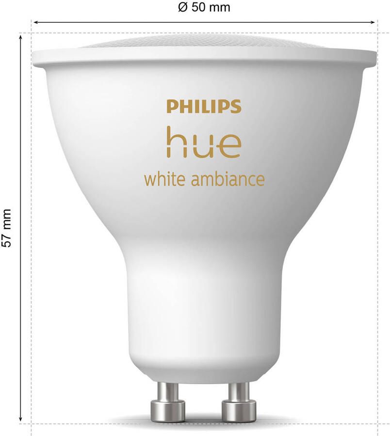 Philips Hue Slimme Ledspot Aanpasbaar Wit Gu10 5w Set Van 3 - Foto 4