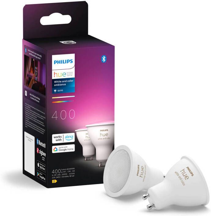 Philips Hue Spot wit en gekleurd licht 2 pack GU10