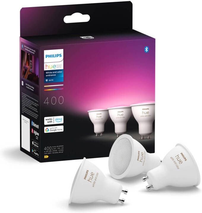 Philips Hue Spot wit en gekleurd licht 3 pack GU10