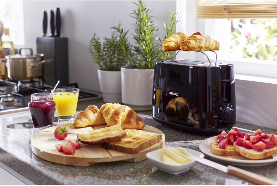 Philips Toaster HD2581 90 Daily Collection geïntegreerde opzethouder voor broodjes 8 bruiningsgraden zwart - Foto 4
