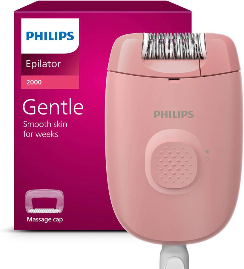 Philips Epilator Series 2000 met massagekapje – langdurig haarvrij – soft blossom – Met snoer – BRE227 00 - Foto 3