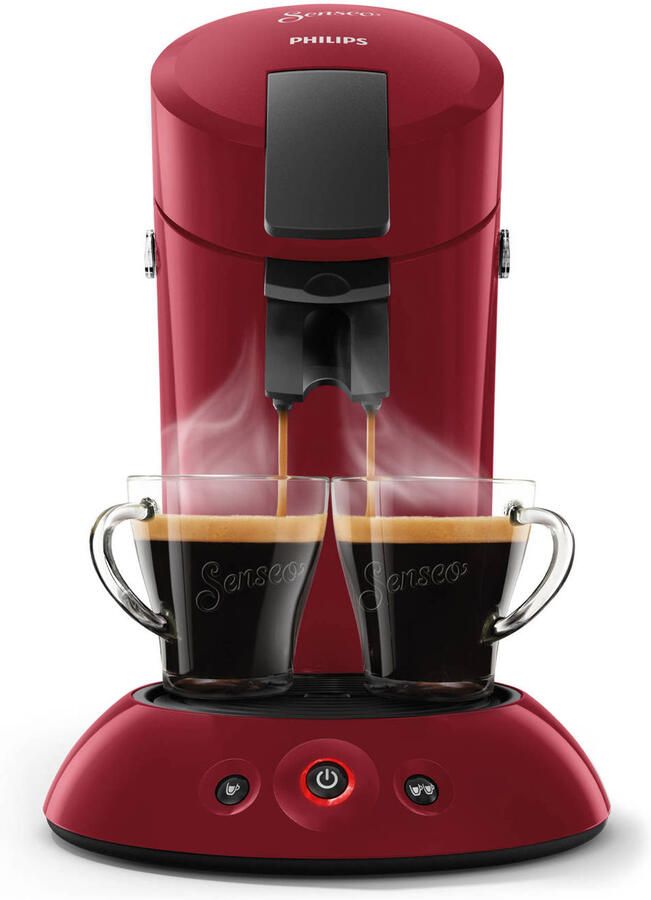 Philips Senseo Original HD6553 80 Koffiepadmachine voor max 2 Kopjes Koffie Exclusief Koffiepads Rood - Foto 3