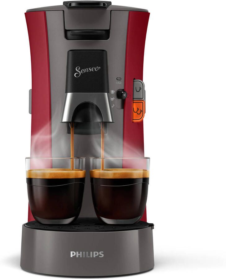 Philips Senseo Select CSA230 90 Koffiepadmachine voor max 2 Kopjes Koffie Exclusief Koffiepads Dieprood Kasjmiergrijs - Foto 4