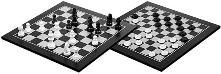 Philos houten schaak-dam set 40x40 cm Houten schaak- damset (40x40cm)