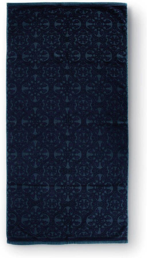 PiP Studio badgoed Tile de Pip dark blue handdoek 70x140 cm