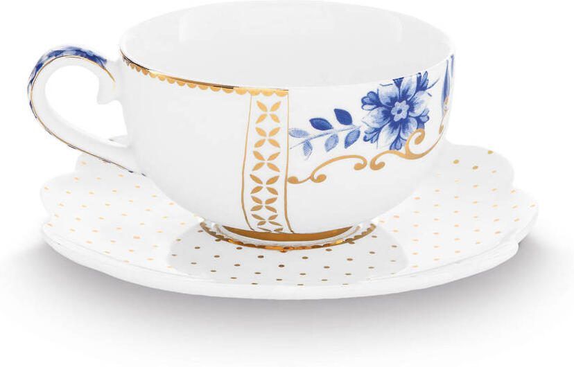 Pip Studio Royal White espresso kop en schotel (125 ml)
