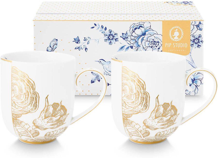 Pip Studio Royal White mok (Ø8 cm) (325 ml) (set van 2)