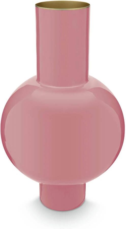 PiP Studio Metalen Vaas voor Bloemen Woondecoratie Roze 24x40cm