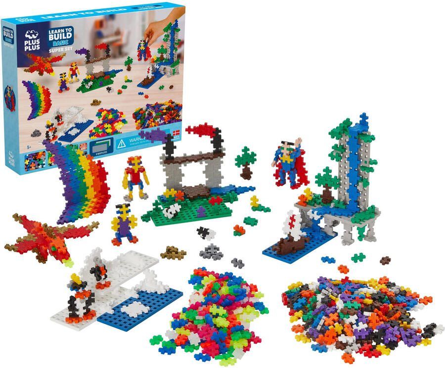 Plus-Plus Learn To Build Pastel Constructiespeelgoed Super Set Met Bouwstenen 1200 Delige Bouwset Bouwspeelgoed Blauw Vanaf 5 Jaar - Foto 2