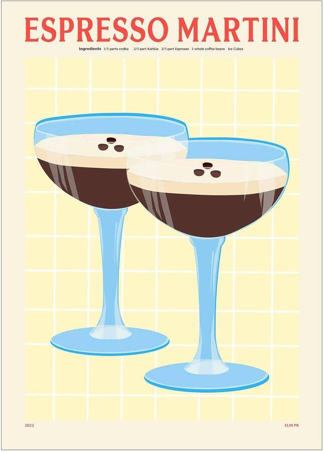 Poster & Frame Poster PSTR Studio PSTR studio x Elin PK Espresso Martini (30 x 40 cm)