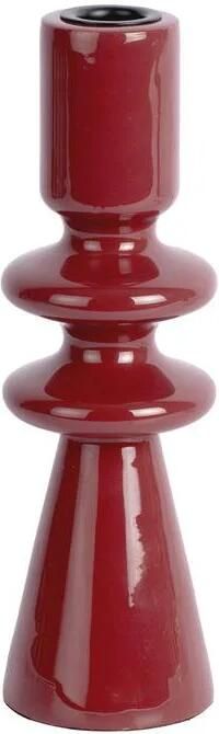 Present Time houten kandelaar Cadiz Double Ring 7x22 cm bordeauxrood