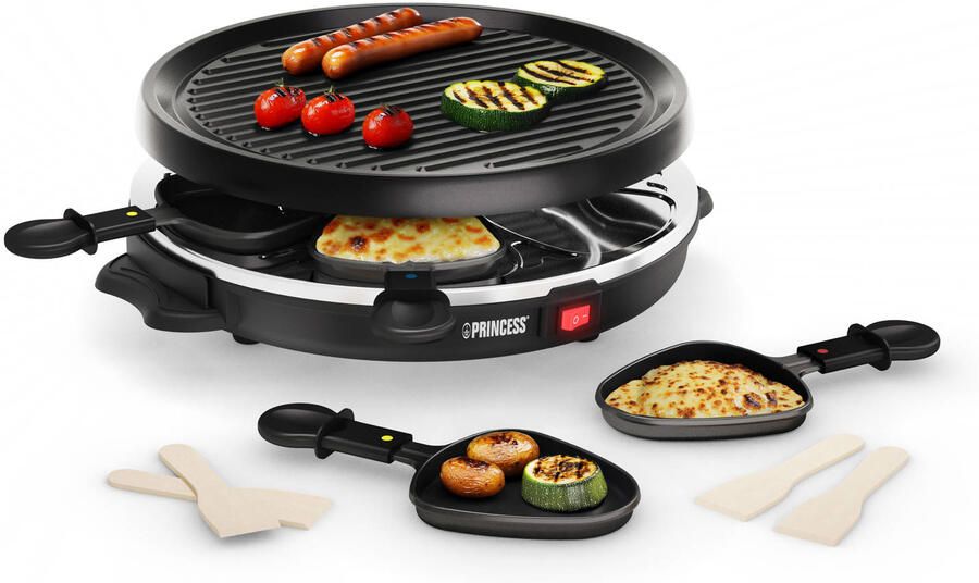 Princess Gourmetstel 162725 Raclette Grill Party – 6 personen – Anti aanbaklaag Rond model - Foto 5