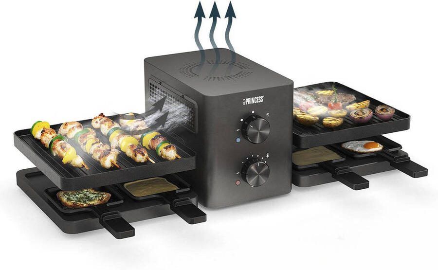 Princess Raclette Purify gourmetstel 8 personen met ingebouwde afzuiging 162660