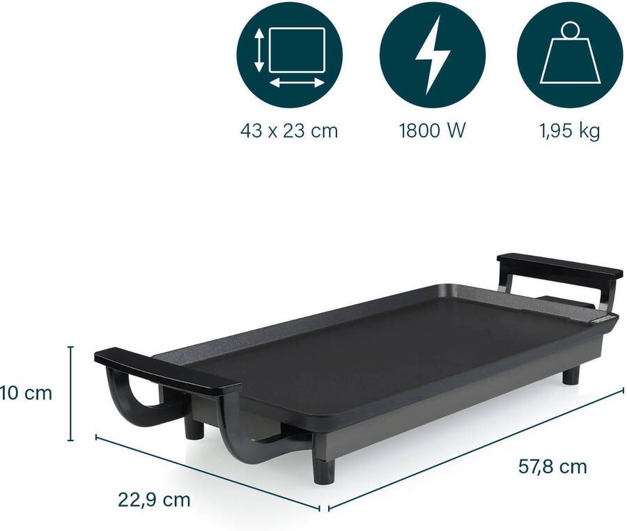 Princess Table Chef Bakplaat 102209 Gourmet 43x23cm 4 tot 6 personen Regelbare thermostaat 1800 Watt - Foto 4