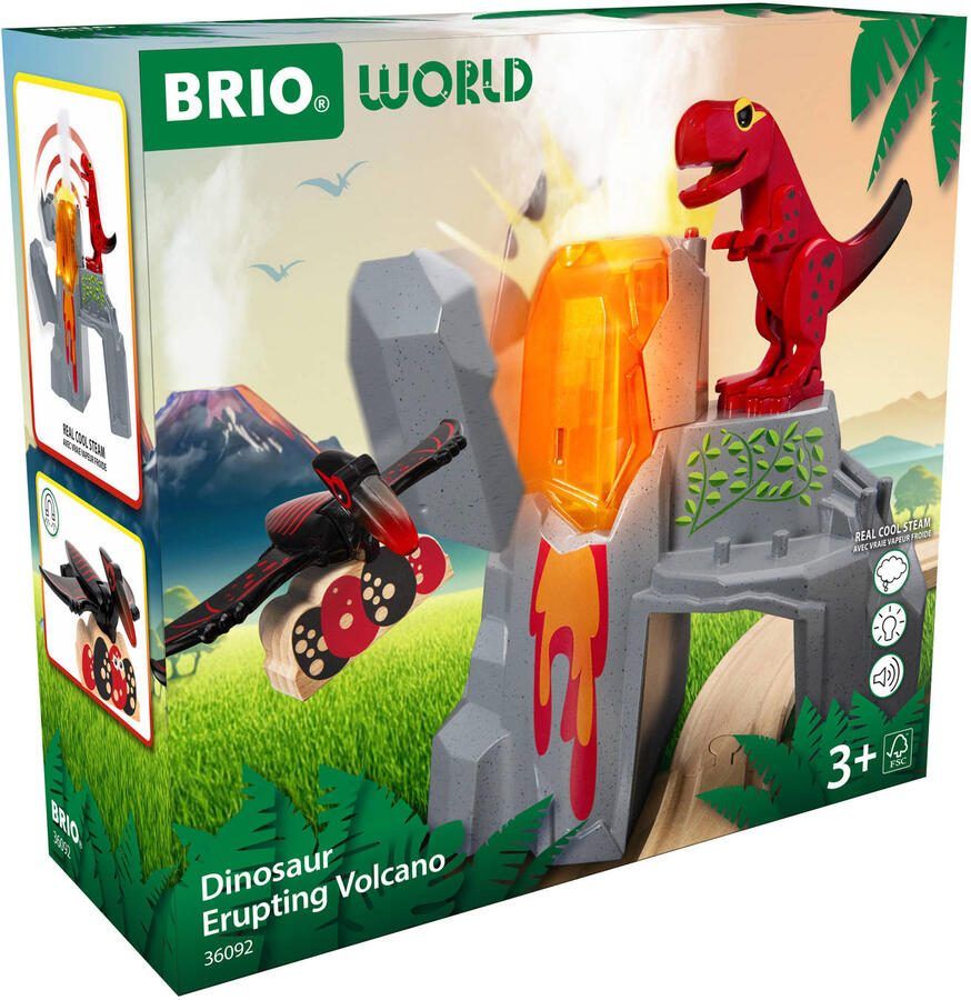 Ravensburger BRIO World – 36092 Dinosaurussen met vulkaanuitbarsting Set speelgoedtreintjes voor kinderen vanaf 3 jaar - Foto 3